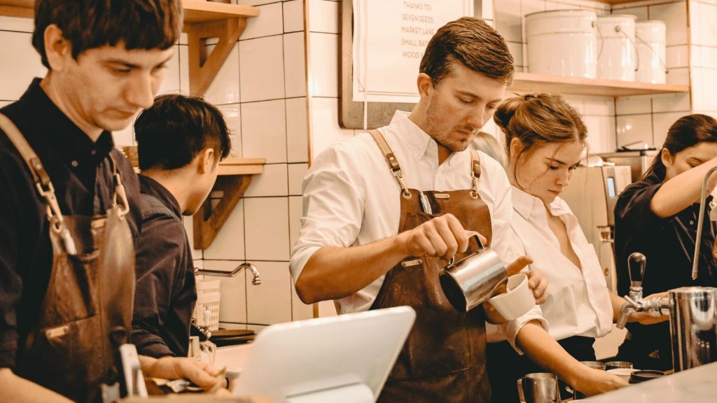 barista workflow in a coffee shop